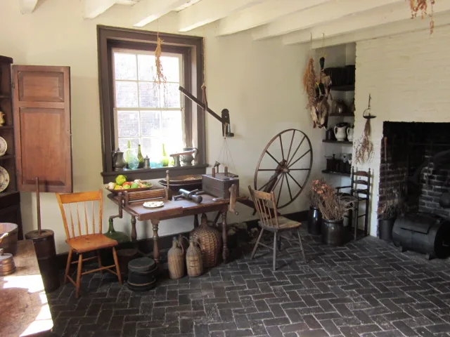 The detached kitchen and gardens at McDowell House